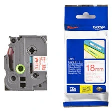 Brother TZE-242 18mm Red on White Tape