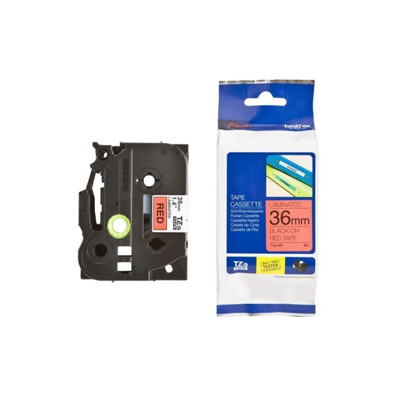 Brother TZE-461 36mm Black on Red Label Tape