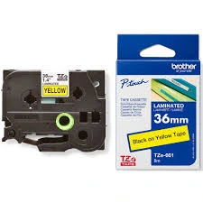 Brother TZE-661 36mm Black on Yellow Label Tape