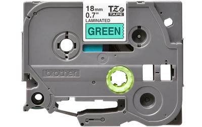 Brother TZe-741 18mm Black on Green Label Tape