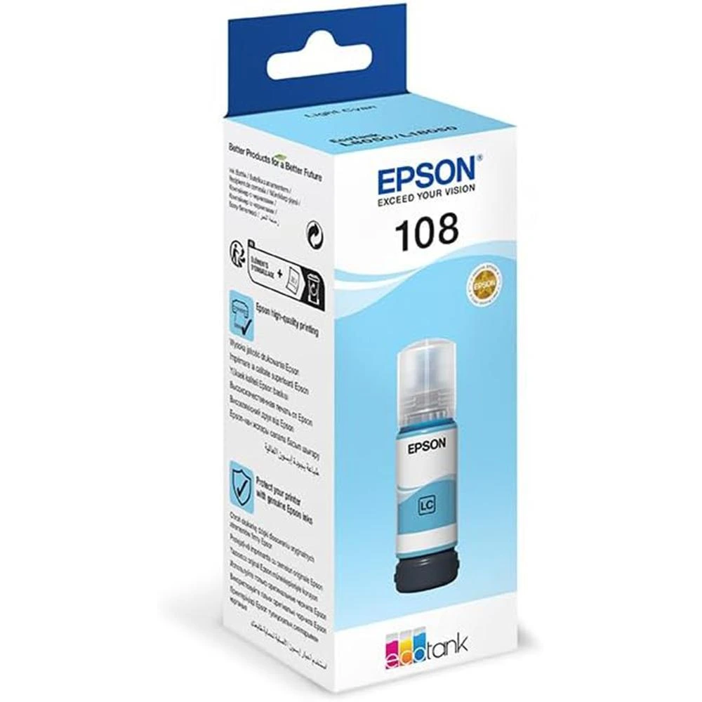 Epson 108 EcoTank Light Cyan Ink